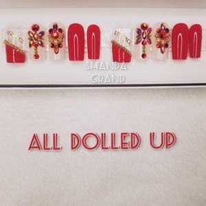 Lux Press-On Nail Set(Medim Square Shape)